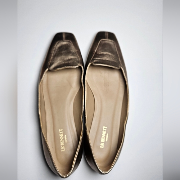 LK Bennett Metallic Gold Flats - Picture 5 of 6